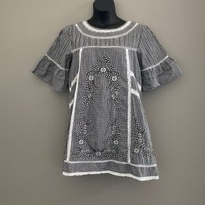 Free People Black and White Floral Pattered Dress